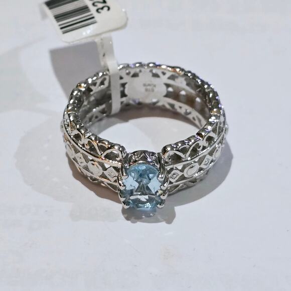 Karis Jewelry - Sterling Silver Ring Size 10 with Light Blue Topaz NWT